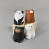Oso Pequeño Tallado Puro Hecho a Mano en Madera Maciza Artesanía de Madera, Decoraciones de Escritorio para Sala de Estar y Oficina, Lindos Accesorios para el Hogar