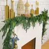 Corona de Pino de Norfolk Navideño de Plástico Americano Resina Agujas de Pino Tacto Europeo Pino Ciprés Vid Decoración Navideña