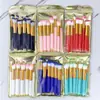 Pincel Delineador Foice Estilo Mei Nv Lang, Chanfrado, Conjunto de 10 Pincéis de Maquiagem, Cor Doce, Pincéis Cosméticos, Mais Vendido para Cross-border