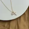 Modelo Transfronterizo Nuevo 2026 Collar de Plata 925 con Colgantes de Doble Cruz, Cadena para Clavícula Estilo Minimalista Nuevo de Verano