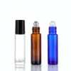 Frasco de Vidro Transparente com Rolha de Metal Marrom Azul Perfume Óleo Essencial Reembalagem Frasco Vazio Simples Pronto Frasco de Vidro com Rolha Transfronteiriço