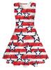 Venta Caliente Transfronteriza Casual Holgado Estrellas de Amor Americanas Impresión Digital 3D Dulces Niñas Sin Mangas Vestido de Princesa
