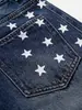 Jeans Retrô Americano Tendência Moda Versátil Slim-Fit Formato de Estrela Curvo para Mulheres Ins Estilo de Rua Calças Largas Soltas