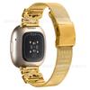 Para Fitbit versa4 correa de reloj de acero inoxidable versa3 hebilla de mariposa tortuga cierre de mariposa milanés en stock