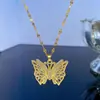Collar de Mariposa Hueca con Diamante para Industria Pesada Cadena de Clavícula Cyber Celebrity de Ins para Mujer Accesorios Exquisitos Moda Sencilla Joker