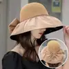 [Ventas Directas de Fábrica] Sombrero de Pescador Protección Solar Lazo Vinilo UV Ala Ancha Sombrero de Sol Celebridad de Internet Estilo Popular