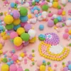 Poliéster Color Alta Elasticidad Pompon Bola de Felpa Pequeña Niños de Jardín de Infancia DIY Decoración Hecha a Mano Material Accesorios Pompon Pequeño