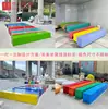Banco largo de fibra de vidrio para centros comerciales exteriores, hecho a medida, silla de descanso simple impermeable y resistente al desgaste, multicolor