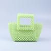 Bolso pequeño informal fresco de otoño 2022, cuadrado, tejido acrílico verde menta con cuentas, hecho a mano