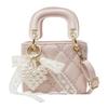 Bolso de Princesa Diana de Gama Alta y Elegante Verano 2025 Nuevo Moda Femenina Tendencia Mini Bolso Cuadrado Acolchado Bolso de Hombro