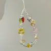 Funda de Teléfono Móvil con Gato y Girasol de Verano con Recorte, Lanyard, Colgante de Cámara CCD, Decoración, Cuentas de Mano para DIY