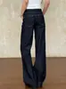 Jeans boca de sino de cintura baixa estilo retrô americano para mulheres, estilo fino de verão, tamanho petite 145, solto e modelador, calças de perna larga compridas