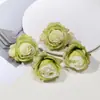 Cabeza de rosa de seda degradada vintage, flor artificial de alta gama, material para accesorio de pelo DIY, decoración de pared de flores para bodas, flor artificial
