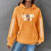 2024 Nuevo Comercio Exterior Transfronterizo Estación Independiente Transfronteriza Letra Estampada Top Sudadera con Capucha Pulóver para Mujer Waffle