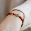 Pulsera Fulu Pulsera de Madera de Durazno Laoshan Año Zodiacal de la Mujer Sándalo Calabaza Cuentas de Buda Rosario Transferencia Estilo Chino