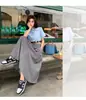 Saia Yamamoto Plissada Estilo Japonês com Design Moderno, Cintura Elástica, Saia Evasê Emagrecedora, Estilo de Hong Kong, Vibe Relaxada, Meia-Saia Única