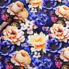 Tela impermeable estilo nacional de loto DIY flor tridimensional 3D estampado de flores lona de poliéster tela hecha a mano 1Yc46456