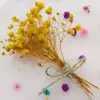 Cartão de Cumprimentos Dobrado com Flores Secas de Gipsofila Transfronteiriço para Bênçãos, Presentes, Cartão de Mensagem de Feriado Aniversário em Formato de Coração, Aposentadoria