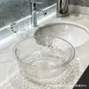 Lavatório com Ondas de Água para Banheiro e Cozinha de Casa, Lavatório Transparente Criativo para Lavar Vegetais, Lavatório, Lavatório