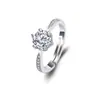 Anillo de Boda de Moda Estilo Coreano, Anillo de Diamante Simulados, Anillo de Pareja, Apertura Femenina, Chapado en Plata, Ajustable, Venta al por Mayor para Hombres y Mujeres