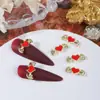 Joyería para Manicura Oscura, Joyería Punk, Estilo Gótico Retro Halloween Pequeño Diablo Corazón Alas Decoración