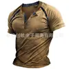 Estação independente de comércio exterior tamanho europeu verão camiseta combinação de cores gola com botão manga curta ciclismo caminhada top casual camiseta masculina quebrar