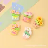 Serie de Macetas de Animales de Dibujos Animados Resina DIY Pegamento de Crema Funda de Teléfono Pasador Cuerda para el Cabello Colgante Accesorios de Joyería