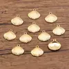 10 colgantes de vida marina de acero inoxidable con baño de oro, estrella de mar, concha, tortuga, accesorios para joyería DIY
