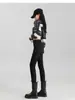 Jeans Skinny Negros de Cintura Alta para Mujer, Corte Delgado, Elásticos, Pantalones Lápiz Petite para Primavera y Otoño 2025