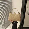 Bolso de cadena de perlas, nueva colección 2025, adornado con pedrería brillante, bolso de noche elegante, versátil y moderno, bolso de hombro para mujer