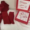 Otoño e invierno Año Nuevo calcetines rojos caja de regalo cumpleaños año festivo rojo media pantorrilla calcetines de algodón peinado regalo de Año Nuevo calcetines de mujer