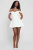 Vestido curto novo estilo verão 2026 Amazon transfronteiriço europeu e americano, sem alças, ombros à mostra, elegante, cintura alta, corte justo, para mulheres