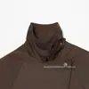 Nueva Llegada de Temporada Cruzada Chaqueta Exterior Estilo Gabardina Corta Cruzada Color Marrón Oscuro Americano con Solapa y Corbata 5063714