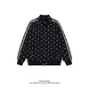 Moletom Cardigan com Estampa de Listras e Estrelas Estilo Americano para Homens, Marca Tendência Outono Solto Casual Esportivo com Gola Alta Jaqueta Outerwear