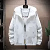 Chaqueta con capucha estampada de moda para hombre talla grande, abrigo deportivo cortavientos extragrande para primavera y otoño, top ligero