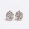 Brincos de Clipe Redondos com Strass para Mulheres, Design Minimalista Estilo Coreano e Japonês, Estilo Elegante e Descolado, Brincos de Clipe
