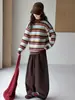 Tricô de primavera e outono para meninas 2026 nova moda outonal suéter versátil blusa de frio conjunto de calças casuais para usar como base