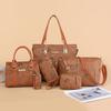 2024 Nova Bolsa Feminina Simples Moda Conjunto de Seis Peças Bolsa Mãe Elegante All-match Portátil Grande Bolsa de Ombro Bolsa Feminina Crossbody