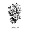 Pegatina de tatuaje de flor simple estilo boceto de flor sexy para clavícula, impermeable, duradera, simulación de tatuaje para mujer