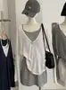 Kekezoon Camiseta de Manga Larga Fina con Cuello en V Protección Solar + Tirantes + Falda de Cintura Elástica Conjunto de Tres Piezas 8312