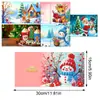Tarjetas de Felicitación Navideñas Populares Transfronterizas Multiserie Hechas a Mano con Diamantes Juego de 9 Piezas con Sobres Pegatina de Diamante Dibujos Animados Juego de 6 Piezas
