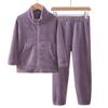 Conjunto de Roupas de Casa Outono e Inverno Infantil Roupa Quente Pai-Filho Calças Quentes Conjunto de Pijama de Flanela Adulto Vestidos de Mãe