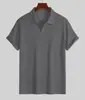 Nuevo Suministro Exclusivo Transfronterizo Europeo y Americano de Camisas Polo Deportivas Casuales de Jacquard Holgadas de Manga Corta con Cuello de Solapa y Tejido de Patrón de Diamantes