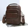 Bolso de hombro pequeño Marente de cuero genuino para hombre, bolso cruzado vertical de piel de vaca versátil casual de alta gama