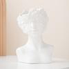 Decoración Artística de Cerámica para Jarrón Arte Hogar Sala de Estar Recipiente para Arreglo Floral Adorno de Arte Corporal Femenino Porcelana Blanca