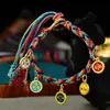 Pulsera tejida a mano de Xizang de cinco vías, pulsera vintage de cuatro hilos, accesorios de cobre, pulsera Wenwan para hombre y mujer, venta al por mayor