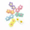 Acessórios DIY Flor Colorida Fofa Acessórios para Penteado Flor Colorida de Cinco Pétalas Presilha Bico de Pato Presilha Lateral Bb