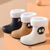 Botas de Chuva Antiderrapantes para Pais e Filhos, Botas de Chuva Fofas com Desenho de Briquetes Pretos, Sapatos Impermeáveis Personalizados, Sapatos Infantis, Sapatos Femininos, Sapatos Masculinos, Modelos Infantis