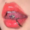 Piercing de Língua Aranha Quatro Cores Aço Inoxidável Cobre Incrustado Zircônia Joia de Língua Espiral Externa Novo Estilo Argola de Língua Joias para Body Piercing Atacado