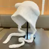Touca Chapéu de Inverno Grossa de Pelúcia Quente Ursinho Fofo, Chapéu de Tricô para Outono e Inverno com Circunferência da Cabeça Grande